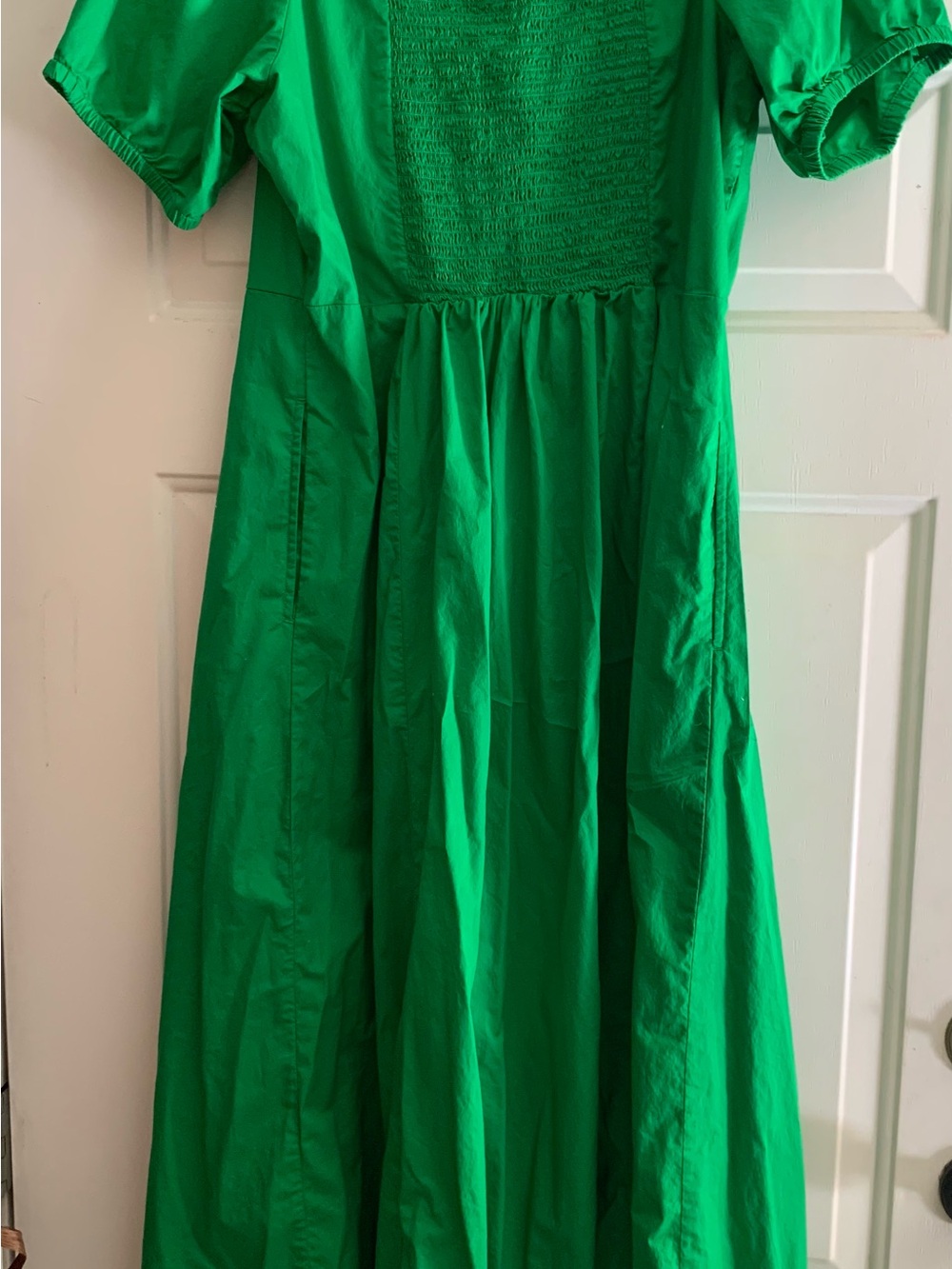 Old Navy Bright Green Smocked Midi Dress